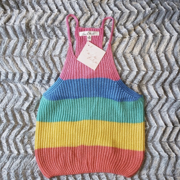 Love Tree. Retro 70's Colorblock Knit Tank - Picture 2 of 3